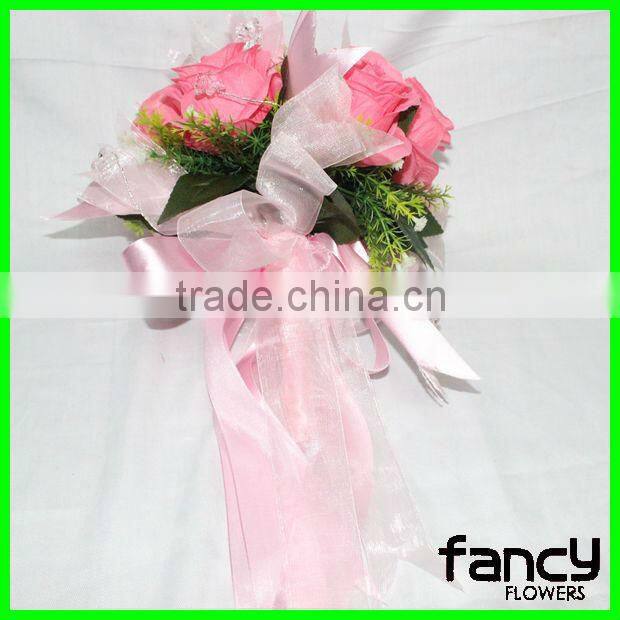 9 heads bride hand flower artificial rose flower