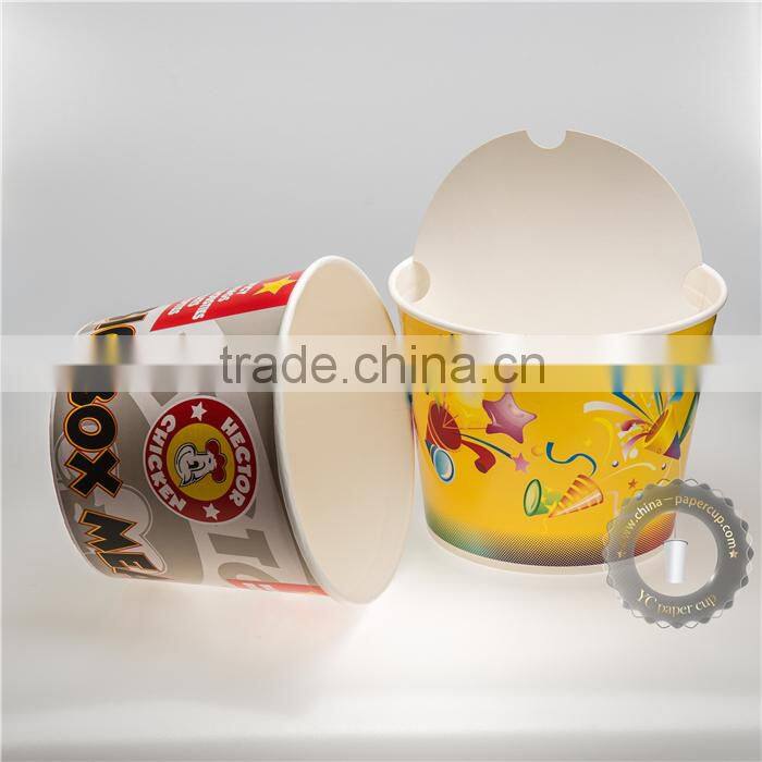 Disposable paper chicken bucket food container
