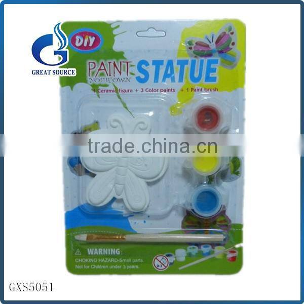 Promotional gift Non-toxic Diy ceramic paint butterfly statue set for kids