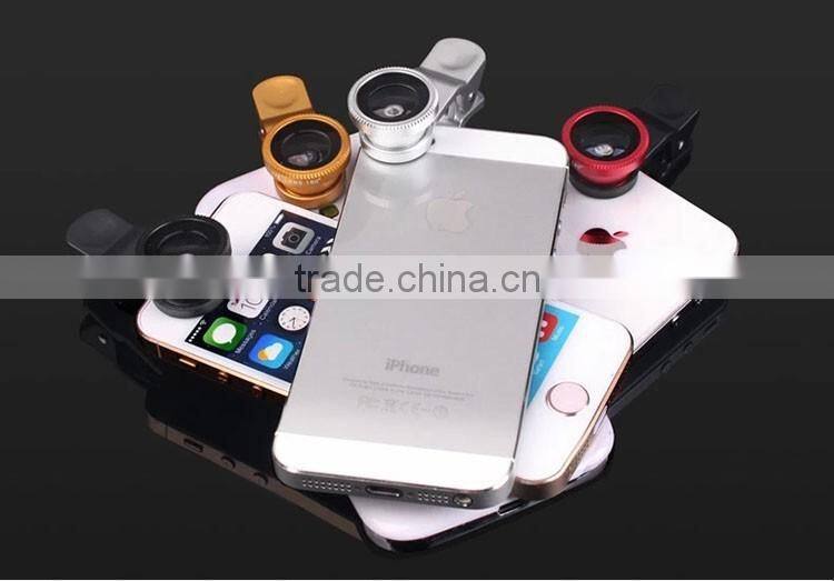 Fish eye universal 3 in 1 mobile phone chip lens fisheye wide angle macro camera for iphone 6s plus 5s/5 htc samsung S6 S5 S4