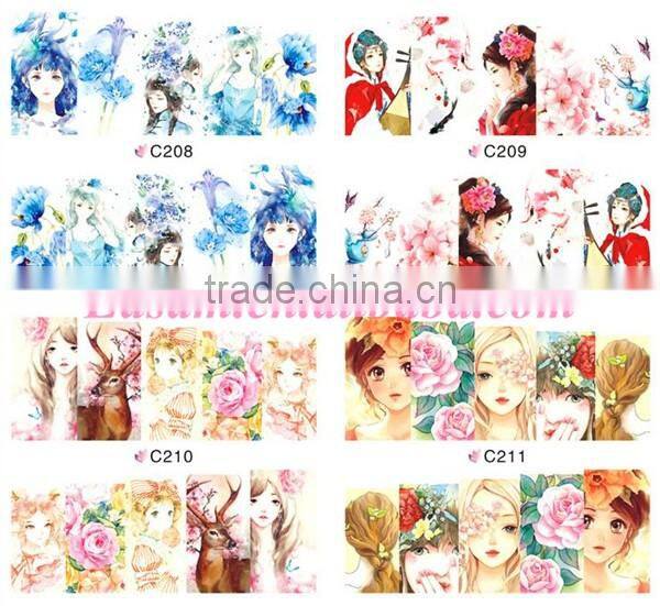 water transfer printing nail sticker , sticker for manicure