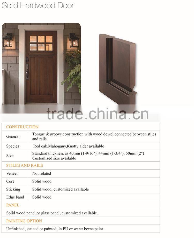 4- panel mahogany hardwood door design