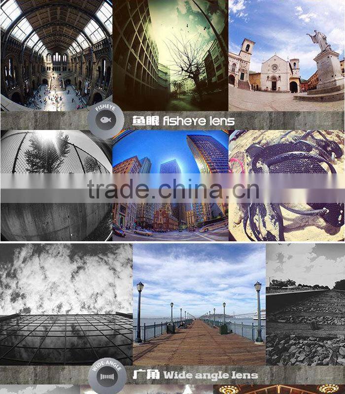 For mobile phone 180 fish eye 0.67x wide angle macro CPL Filter lens 4 in 1 lens