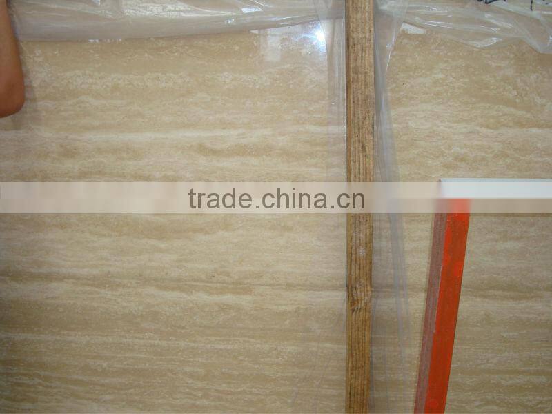 Cream travertine slab vein cut travertine slab