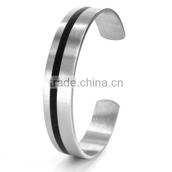 2013 New Products Black Plated Men's Stainless Steel Cuff Arm Bangle