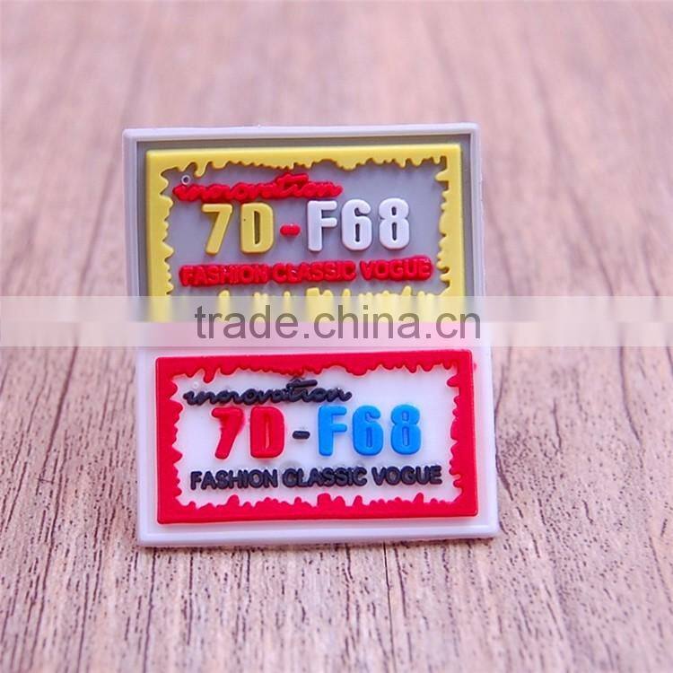 Custom wholesale red pvc labels tags for shirt clothing garment