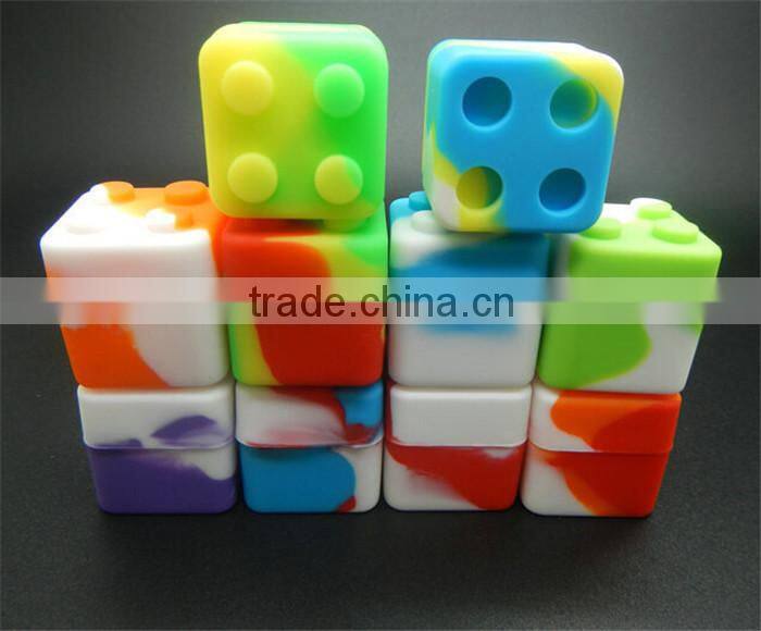 silicone non stick wax oil container storage jar, square 30*30mm 7ml silicone container