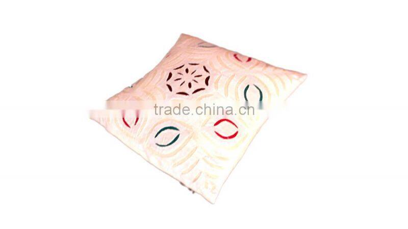 RTHCC-13 New Designer Cotton Fabric Applique Cutwork cushion covers home Furnishing Manufacturer and Exporter
