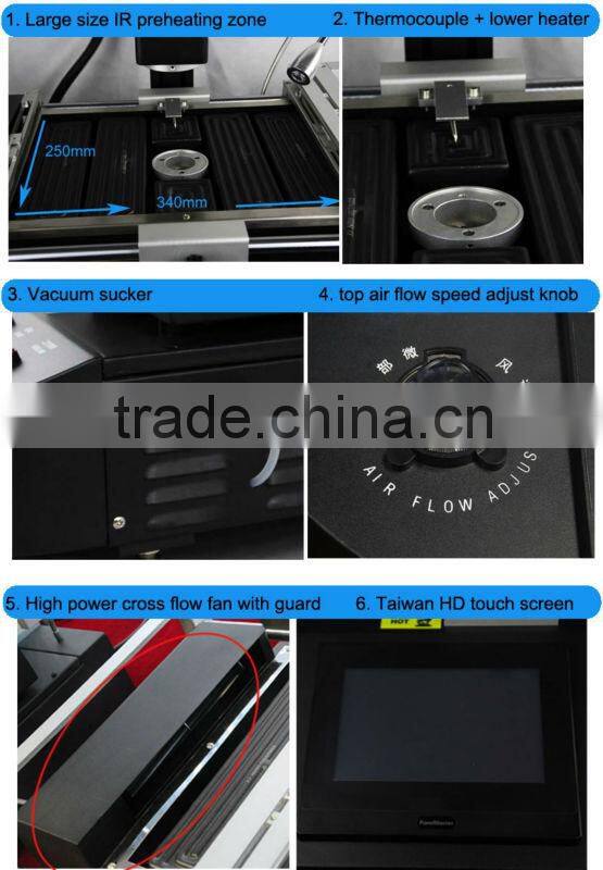 Laptop mobile repair tool bga chips reball machine with 3 heating zones DH-5860