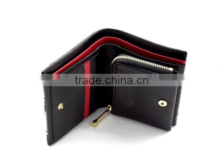 Fashion with animal snake skin pattern pu leather wallet for women