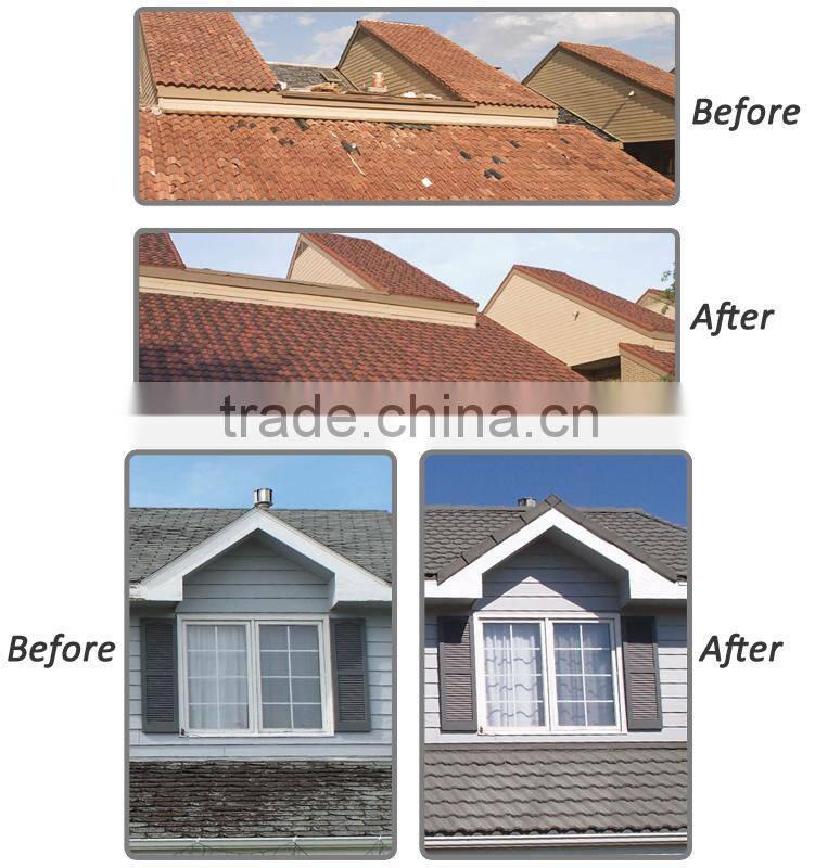 concrete roofing tiles sand coated/Color stone coated metal roofing sheets/low Classic stone coated steel roofing tile roof cost