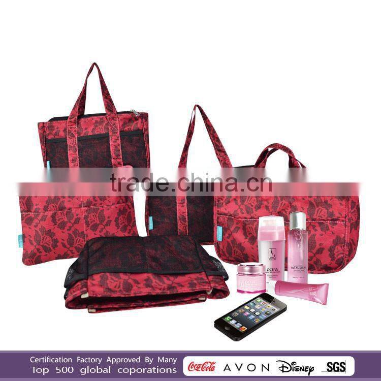 Bag in Bag polyester purse size cosmetic mirrors polyester toiletry bag for women