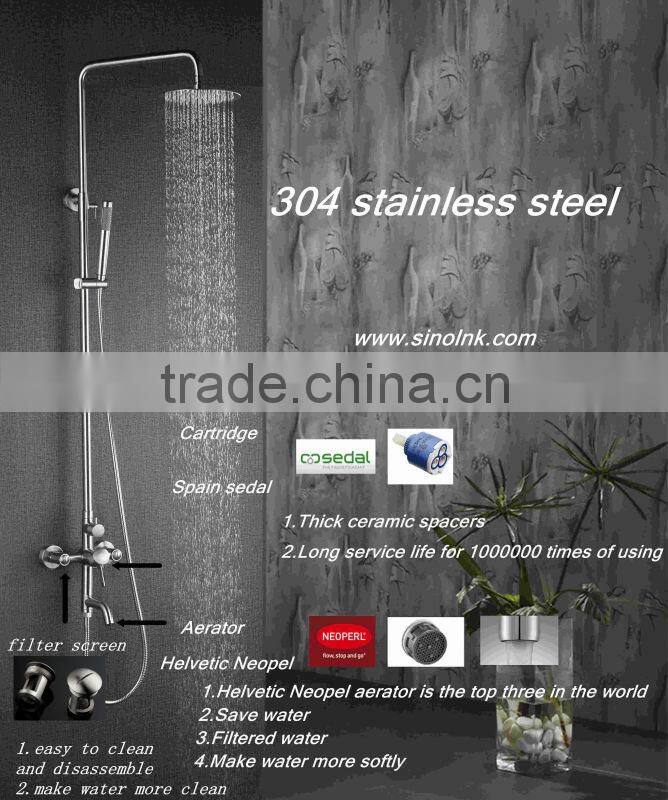 SUZAN(1103) Last long time and durable High quality sus304 lead free stainless steel big rain-shower&faucet(1103)