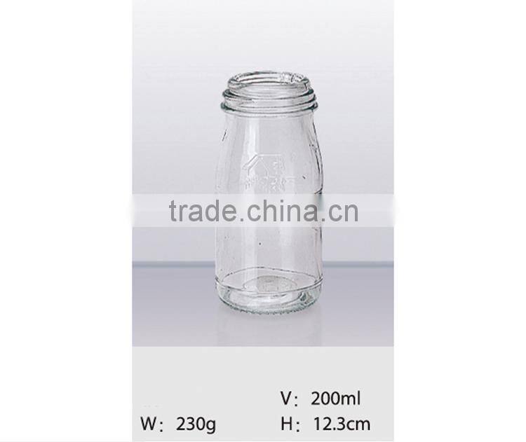 200ml wholesale high quality clear glass jars for strawberry jam