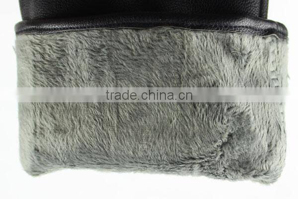 black Men PU leather gloves