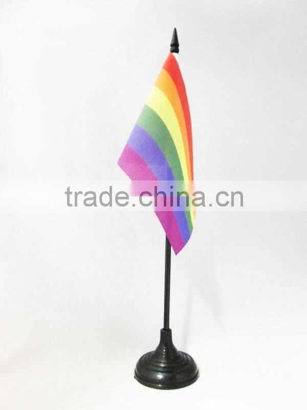 Gay Pride Festival Party Rainbow TABLE FLAG 10x15cm Desk Flag
