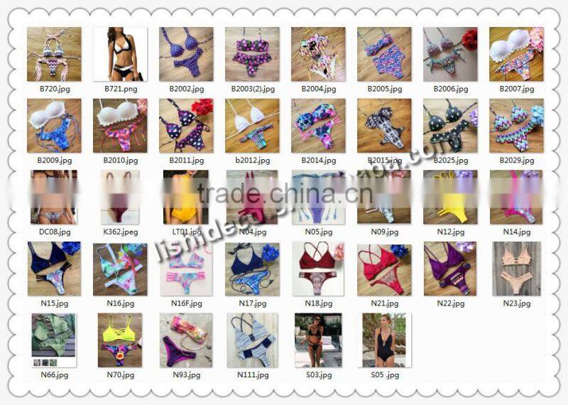 Simple design bikinis woman blue swimwear