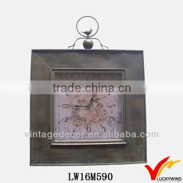 Leisure handmade eco-friendly antique metal clock