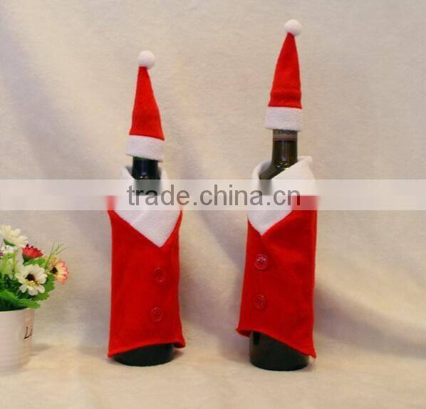 xmas gift wine bottle cover,christmas gift wine bottle sheath decorate wine ,bottle hat 13*24cm