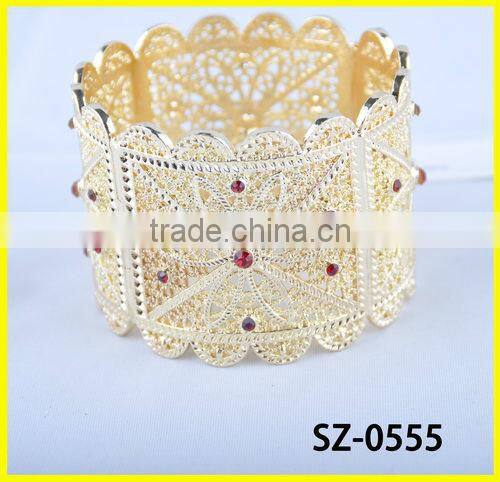 Wholesale moroccan jewelry murano glass bracelet rigid bracelets with strass