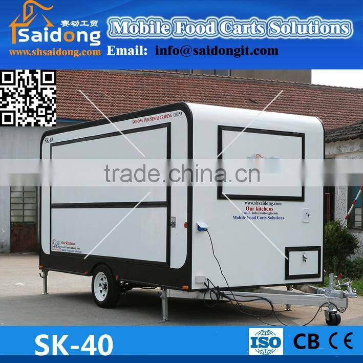 Commercial newest design world best mobile food cart with big wheels tricycle food cart with big windows food cart trailer
