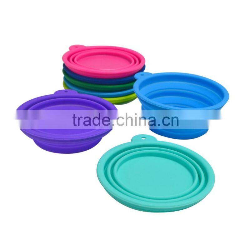 OEM printing logo non-toxic food grade collapsible pet bowls