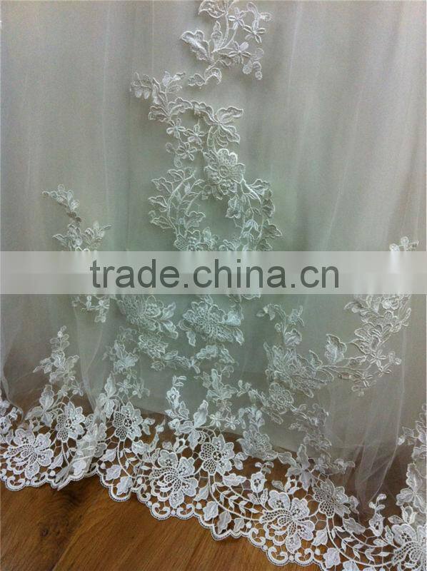 2014 Deep v back muslim bridal wedding dress lace crochet wedding dresses