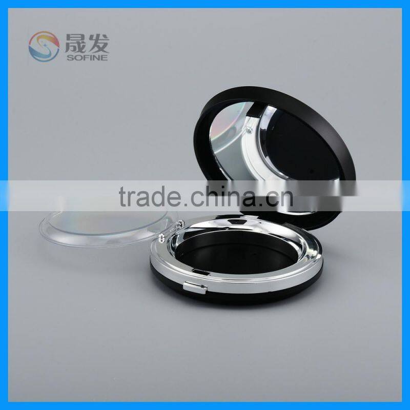 Cosmetic round empty compact powder case