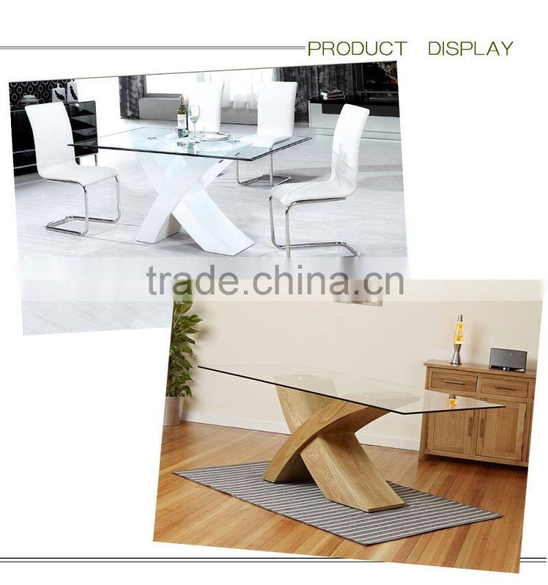 Modern Design MDF Dining Table With Tempered Glass