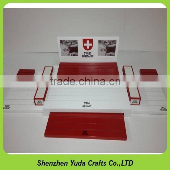 Elegant large wooden countertop watch display holder