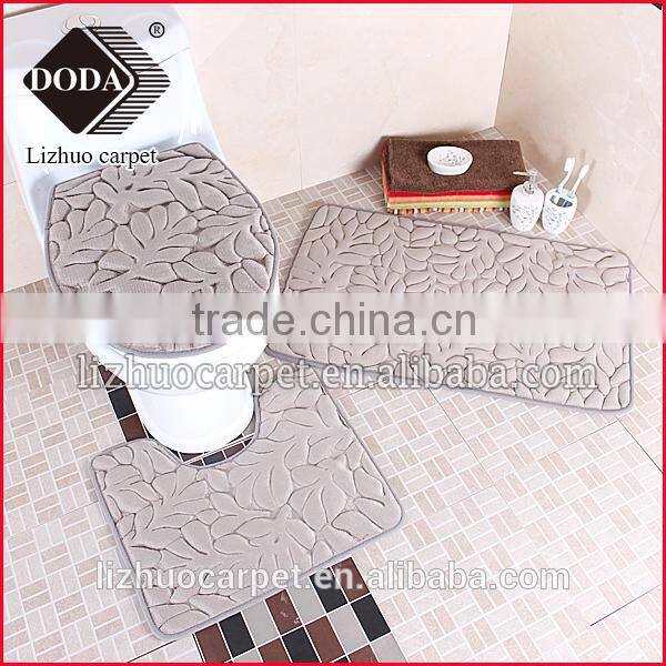 100%polyester nonslip pvc backing decorative bath rugs