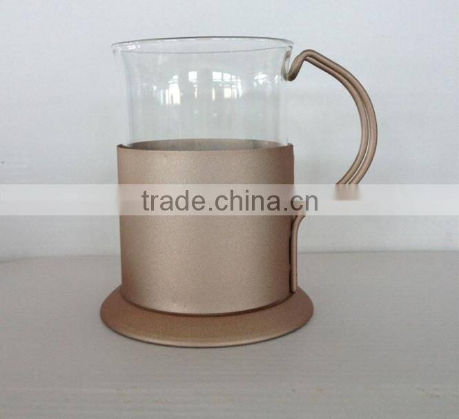 Stainless steel and glass coffee cup