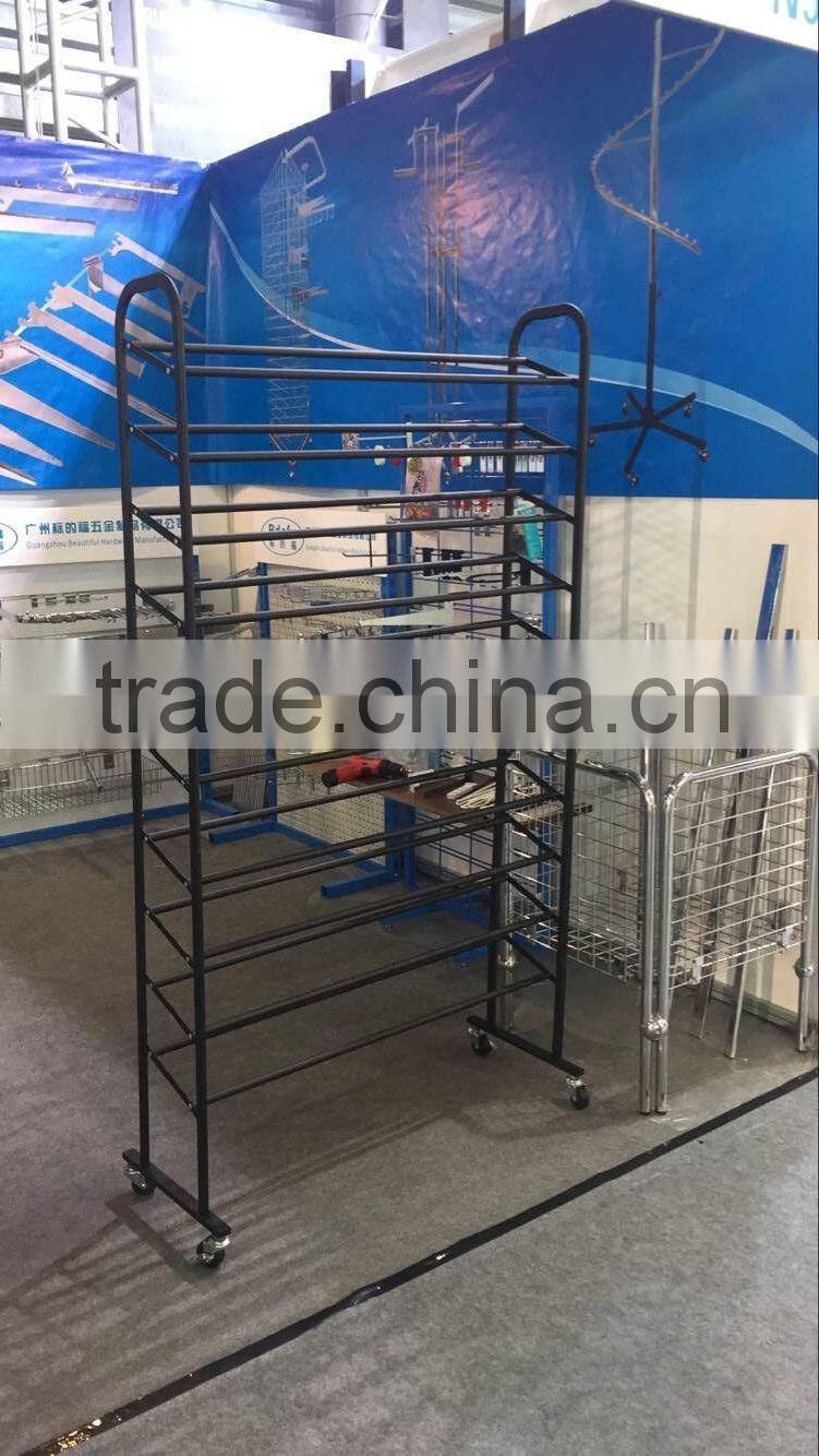 Metal Easy Assembling Shoe Rack,10 Tiers display Shoe rack, Black Color