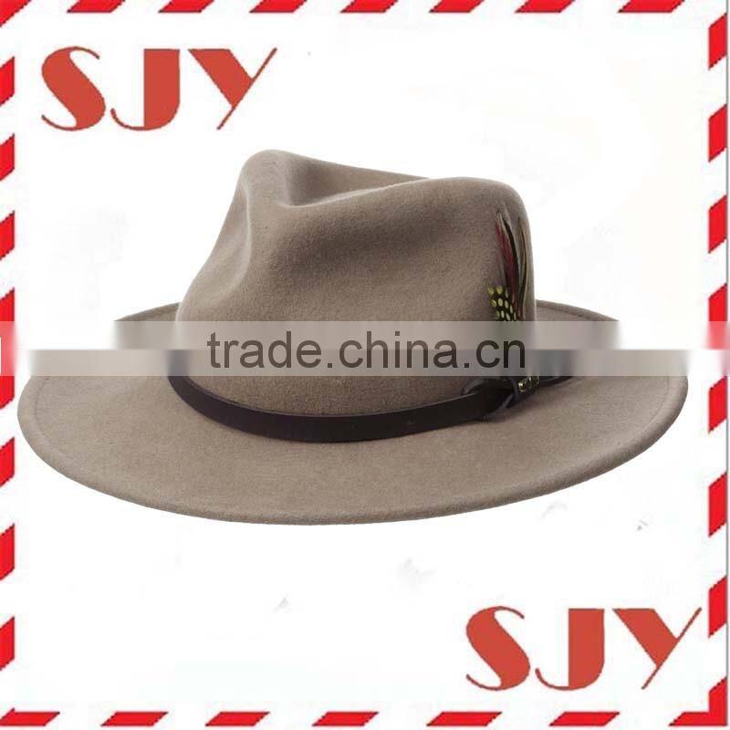 Men's Crushable Felt Vintage Outback Fedora Hat