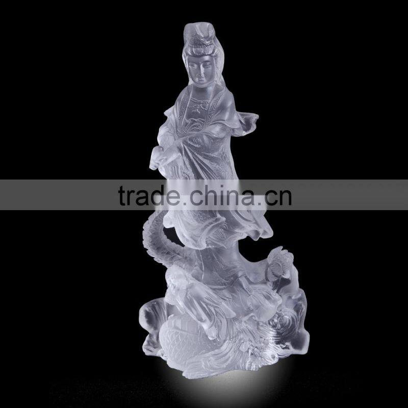 2015 hotselling 24% Lead crystal kuanyin buddha