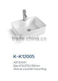 bathroom 500mm oval shape wash hand sink counter top basin