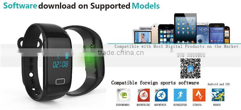 JW018 Bluetooth 4.0 Smart band bracelet & Heart Rate Monitor Activity fitness Tracker Wristband for IOS & Android device