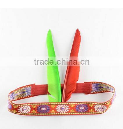 Weman's Indian Feather Headband with 2 Feathers
