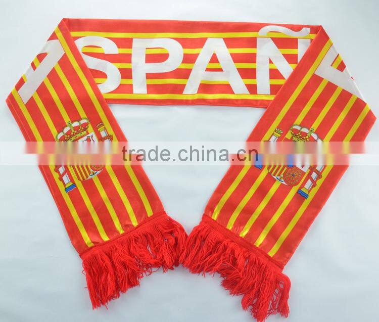 2015 printed fan scarf polyester football scarf