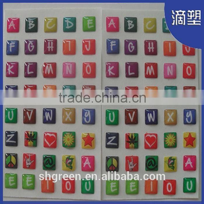 Small heart crystal resin dome sticker for mobile phone