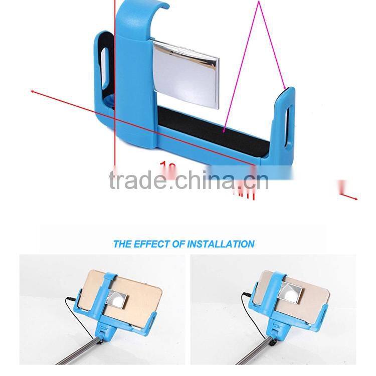 promotional cheap selfie stick with cable and mirror