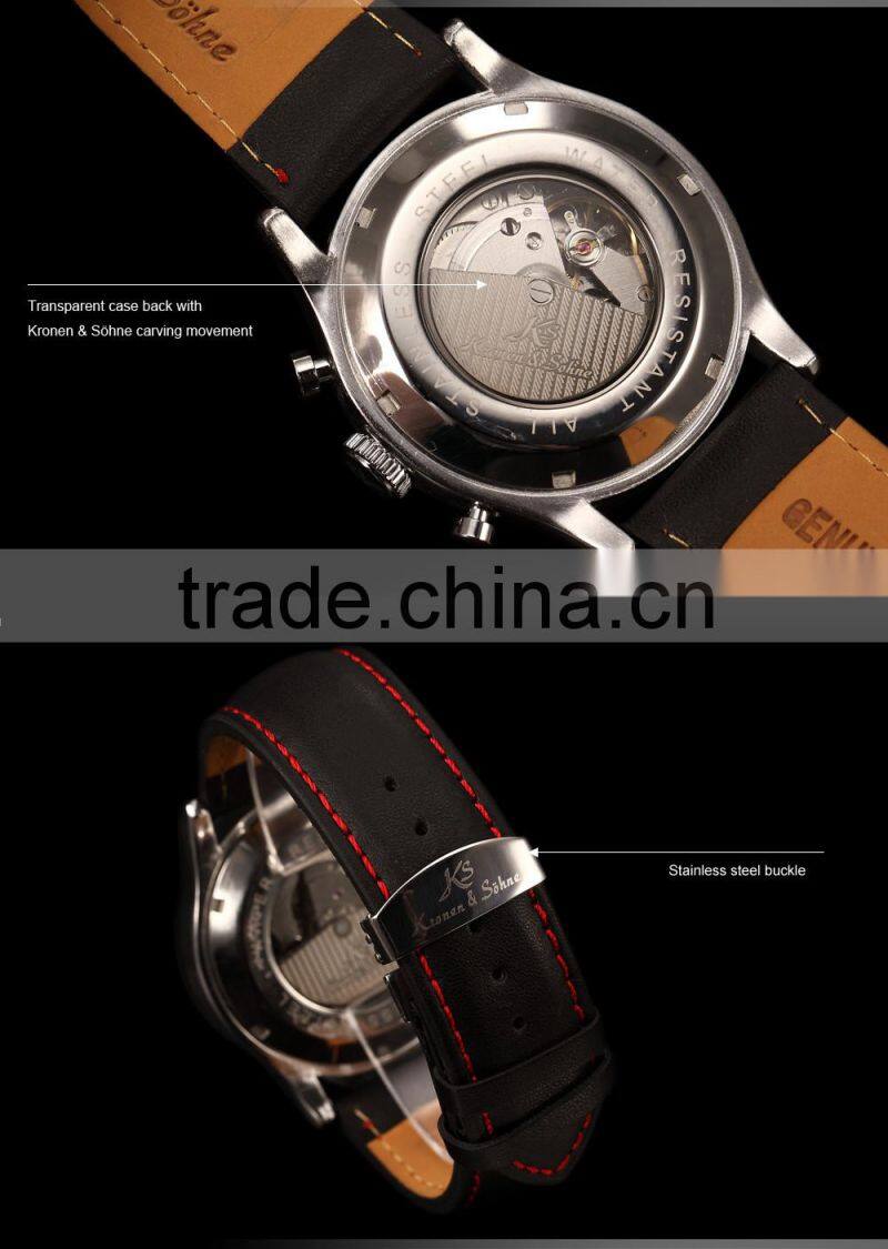 KS Navigator Automatic Mechanical Analog Men Leather Band Watch