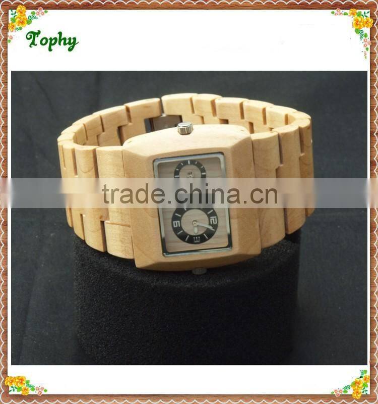 2016 New Arrival Bamboo Wooden Watch, Custom Logo Japan Movt Quartz Wood Watch