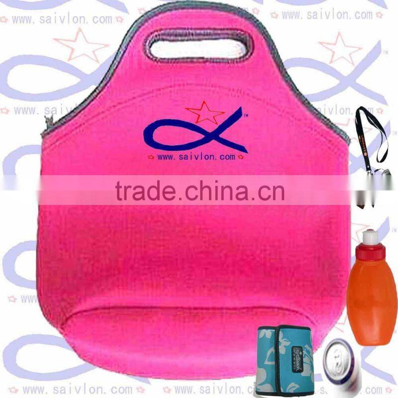 Colorful Print Insulated Lunch Bag / Backpack with Bottle Holder