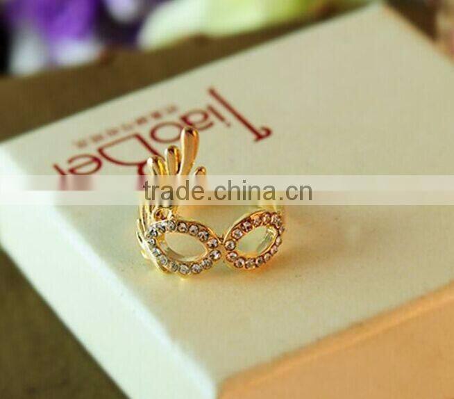 Sex women crystal diamante alloy mask rings