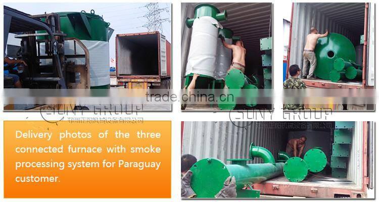 Hoist type wood log charcoal kiln manufacturer