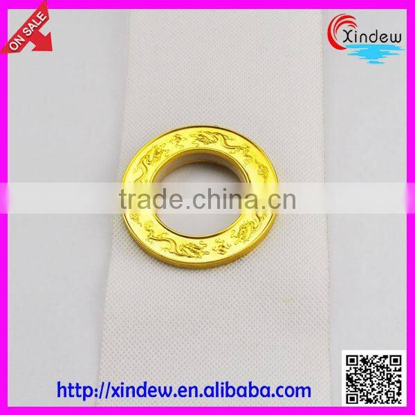 best quality gold eyelets white curtain tape with rings