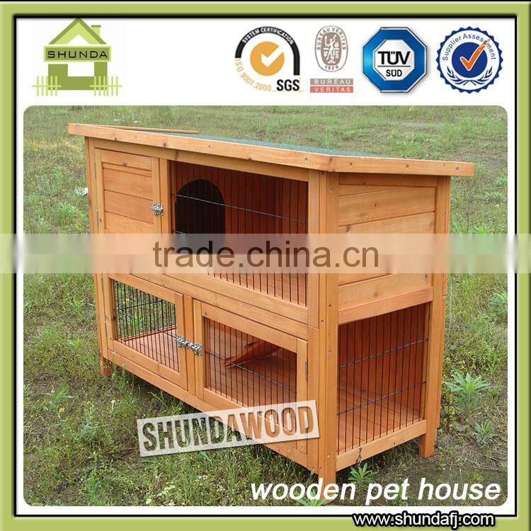 SDR001 Portable Two Layer wooden double deck rabbit cage