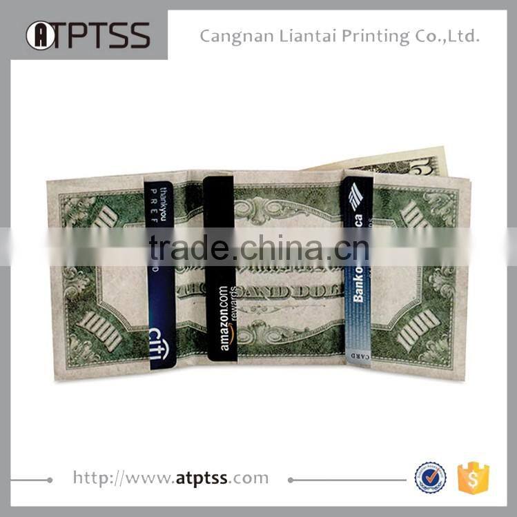Cheap custom printing 1070d slimfold paper wallet,tyvek paper wallet, mighty wallet