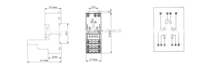 HEIGHT Hot Sale PX78703 Relay Socket /17 pin Relay Socket/general relay socket with High Quality Factory Price